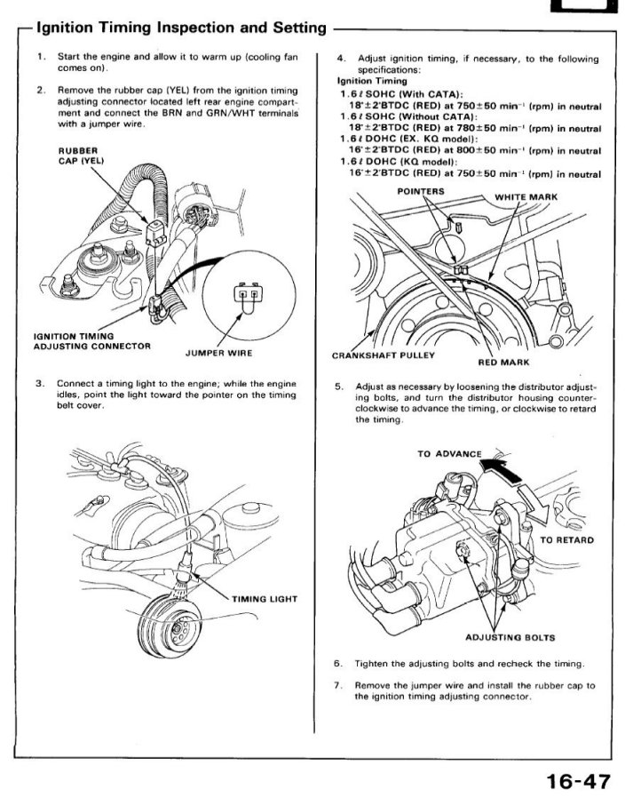 Ignition Timing Honda